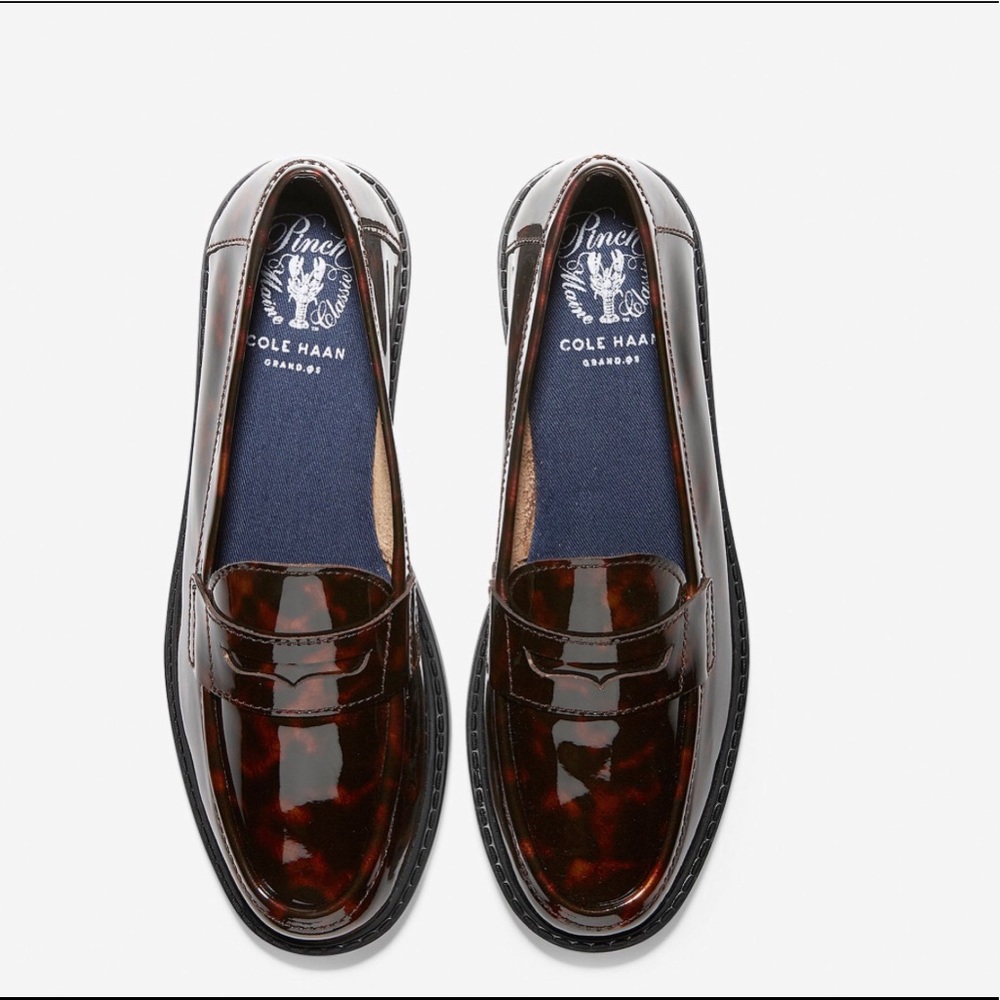 Cole Haan Tortoise Pinch Campus Penny Loafers